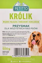 Petitto, miękkie paluszki z królika, przysmak dla psa, 500g