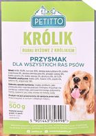 Petitto, rurki ryżowe z królikiem, przysmak dla psa, 500g