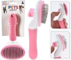 Pets Collection, szczotka dla psa i kota, samoczyszcząca, różowa