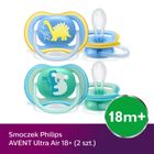 Philips Avent, Ultra Air, Deco, smoczek uspokajający, niebieski, 18m+, 2 szt.