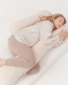 Piapimo, poduszka ciążowa do spania, typ 7, jersey, piaskowa