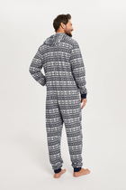 Piżama jednoczęściowa męska z kapturem, granatowa, Alaska, Italian Fashion