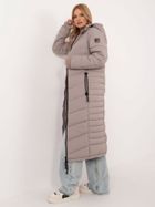 Płaszcz damski z kapturem, beżowy, Sublevel