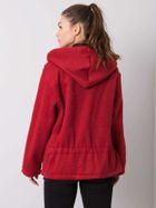 Płaszcz damski z kapturem, bordowy, Italy Moda