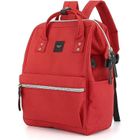 Plecak miejski na laptopa, czerwony, port USB, Himawari