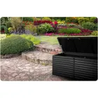 Plonos, skrzynia ogrodowa, czarna, 143,5-57-53,5 cm, 390l