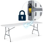 Plonos, stół cateringowy ogrodowy składany, biały, 244 cm