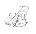 Pojedynczy fotel bujany ze złotą metalową podstawą, biały