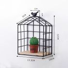 Półka dekoracyjna w kształcie domku, styl Loft, czarna, 15,5-10 cm