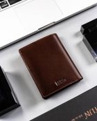 Portfel, brązowy, skórzany, Peterson