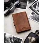 Portfel, brązowy, skórzany, Peterson