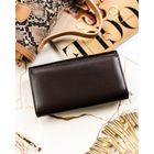 Portfel, brązowy, skórzany, Peterson