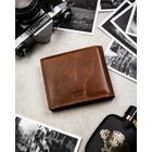 Portfel, brązowy, skórzany, RFID, Peterson