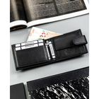 Portfel, czarny, skórzany, 4U Cavaldi