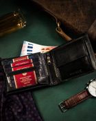 Portfel, czarny, skórzany, Peterson