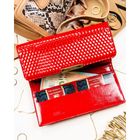 Portfel, czerwony, skóra ekologiczna, Peterson