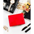 Portfel, czerwony, skóra ekologiczna, Peterson