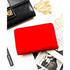 Portfel, czerwony, skóra ekologiczna, Peterson