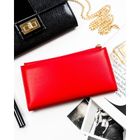 Portfel, czerwony, skóra ekologiczna, Peterson