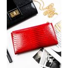 Portfel, czerwony, skóra ekologiczna, Peterson