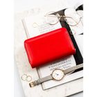 Portfel, czerwony, skóra ekologiczna, Peterson