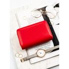 Portfel, czerwony, skóra ekologiczna, Peterson