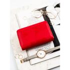 Portfel, czerwony, skóra ekologiczna, Peterson