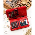 Portfel, czerwony, skóra naturalna i ekologiczna, Peterson