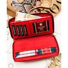 Portfel, czerwony, skórzany, Peterson