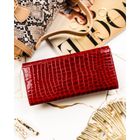 Portfel, czerwony, skórzany, Peterson