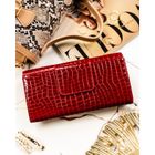 Portfel, czerwony, skórzany, Peterson