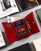 Portfel, czerwony, skórzany, RFID, Peterson