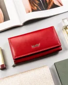 Portfel, czerwony, skórzany, RFID, Rovicky