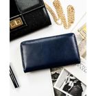 Portfel, granatowy, skóra ekologiczna, Peterson