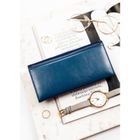 Portfel, granatowy, skóra ekologiczna, Peterson