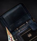 Portfel, granatowy, skórzany, RFID, Always Wild