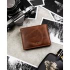 Portfel, jasnobrązowy, skórzany, Peterson