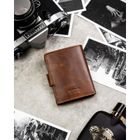 Portfel, jasnobrązowy, skórzany, RFID, Peterson