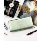 Portfel, jasnozielony, skórzany, Peterson