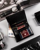 Portfel na karty, czarny, skórzany, RFID, Peterson