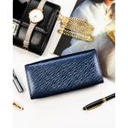 Portfel, niebieski, skóra naturalna i ekologiczna, Peterson