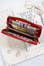 Portfel-piórnik, czerwony, skóra ekologiczna, Rovicky