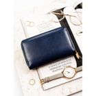 Portfel-piórnik, granatowy, skóra ekologiczna, Rovicky