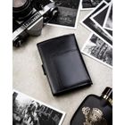 Portfel z brelokiem, czarny, skórzany, Peterson