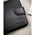 Portfel z brelokiem, czarny, skórzany, Peterson