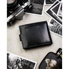 Portfel z brelokiem, czarny, skórzany, Peterson