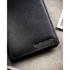 Portfel z brelokiem, czarny, skórzany, Peterson