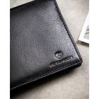 Portfel z brelokiem, czarny, skórzany, Peterson