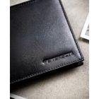 Portfel z brelokiem, czarny, skórzany, Peterson