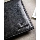 Portfel z brelokiem, czarny, skórzany, Peterson